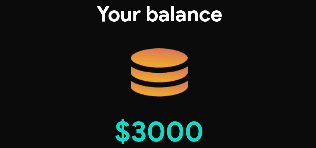Your balance $3000